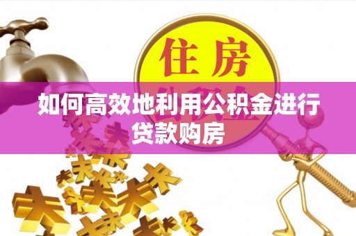 无为如何高效地利用公积金进行贷款购房